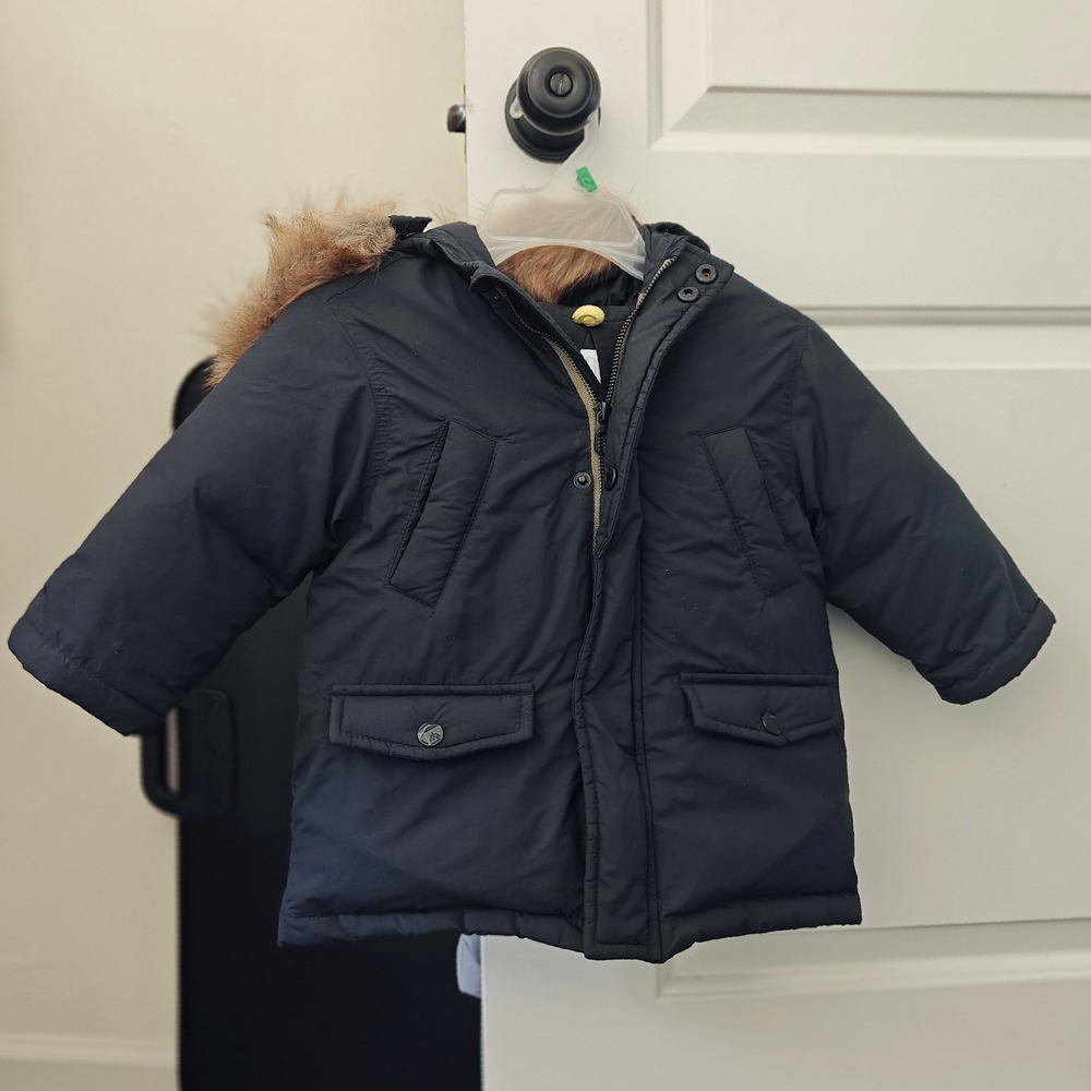 Zara Kids Dark Blue Puffer Coat with Hood